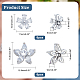NBEADS 12 Pcs 2 Styles Flower Star Zircon Sliver Rhinestone Buttons ZIRC-NB0002-03-2