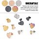 UNICRAFTALE 40Pcs 5 Colors Textured Heart Shape with Fish Scale Stud Earrings Vacuum Plating 304 Stainless Steel Ear Stud with Ear Nuts/Earring Backs Hypoallergenic Earrings for DIY Earring Jewelry EJEW-UN0001-59-5