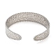 304 bracelet manchette plat texturé en acier inoxydable BJEW-G694-02P-3