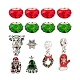 36pcs 8 juegos de perlas de vidrio de aleación de estilo europeo con temática navideña de estilo DIY-LS0003-11-2