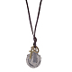 Adjustable Men's Zinc Alloy Pendant and Leather Cord Lariat Necklaces NJEW-BB16019-B-3