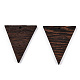 天然ウェンジウッドペンダント  染色されていない  三角形のチャーム  ココナッツブラウン  37.5x31.5x3.5mm  穴：2mm WOOD-T023-61-2