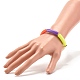 Яркие цвета массивные акриловые изогнутые бусины стрейч-браслет для девочек и женщин BJEW-JB07297-03-3