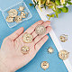 Beebeecraft 1 Box 12Pcs 4 Style Flat Round Charms 18K Gold Plated Stainless Steel Pendants Mountain Sun Moon Mushroom Charm Pendant Beads for Jewelry Making Necklace Bracelet STAS-BBC0001-61-3