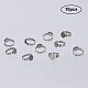 Pandahall 10 Uds 304 bases de anillos de dedo ajustables de acero inoxidable configuraciones de cabujón bandejas redondas para anillos de dedo para hacer anillos de diy STAS-PH0019-20P-3