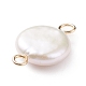 Ciondoli connettore perla keshi perla barocca naturale PALLOY-JF01495-02-3