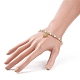 Bracciale elasticizzato con perle di vetro e perline con 304 ciondolo a mano hamsa in acciaio inossidabile da donna BJEW-JB08522-3