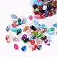 Perles de verre tchèques, galvanisé / teint / transparent / imitation opalite, perles percées, larme, couleur mixte, 15.5x8.5mm, Trou: 1mm