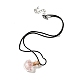 3шт 3 стиля стеклянная бутылка желаний кожаный шнур кулон ожерелья NJEW-FS0001-01-2