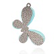 Butterfly Alloy Synthetic Turquoise Big Pendants PALLOY-I115-66AS-2