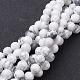 Edelstein Perlen Stränge, Natur howlite runde Perlen, weiß, 4 mm, Bohrung: 0.8 mm, ca. 85~86 Stk. / Strang, 15~16 Zoll