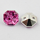 2-Hoyo botones de octágono de acrílico Diamante de imitación de Taiwán BUTT-F016-13mm-08-2