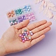 Hebras de perlas de vidrio craqueladas pintadas para hornear opacas de 6 color EGLA-YW0001-21-8