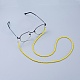 眼鏡チェーン  眼鏡用ネックストラップ  ガラスシードビーズで  真鍮製のつぶし玉とゴム製ループの端  きいろ  30.7インチ（78cm） AJEW-EH00007-01-5