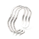 304 Stainless Steel Wave Open Cuff Bangles BJEW-L682-008P-3