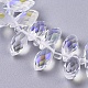 Plaquer des perles en verre à facettes en forme de larme EGLA-D014-38-3