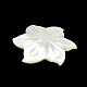 天然石シェルカボション  花  ホワイト  40.8x3mm SHEL-K008-02-4