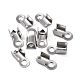 304 Stainless Steel Fold Over Crimp Cord Ends STAS-M009-01B-4