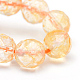 Faceted Round Natural Citrine Bead Strands G-R346-10mm-06-4