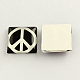 Signe la paix photo verre cabochons carrés GGLA-S022-10mm-03K-1