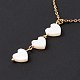 Natural Shell Heart Pendant Necklace with 304 Stainless Steel Cable Chain for Women NJEW-C016-02G-5