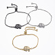 Adjustable Brass Micro Pave Cubic Zirconia Slider Bracelets BJEW-E317-39A-1