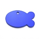 アルミ製ペンダント  空白タグのスタンプ  魚  ブルー  24x38x1mm  穴：3mm ALUM-I002-03H-1