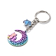 Stainless Steel Hollow Moon Cat Keychains KEYC-JKC00585-03-3