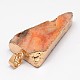 Dyed Natural Druzy Crystal Triangle Pendants G-L392-05-3