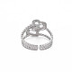 304 Stainless Steel Interlocking Heart Cuff Ring RJEW-N038-043P-2