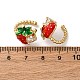 Серьги-каффы из клубничной латуни с микропаве из прозрачных кубических цирконий EJEW-U062-06B-G-5