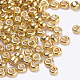 メッキガラスシードビーズ  ラウンド  ゴールド  2~2.3x1.5mm  穴：0.8mm  約30000個/袋  約450 G /袋 SEED-Q025-2mm-D01-2