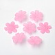 Fiore rosa satinato chiare perle acriliche trasparenti per gioielli fai da te X-PAF154Y-4-2