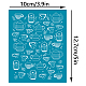 Olycraft 4x5 pollici teiera tazza da tè argilla stencil foglie di tè schermo di seta per argilla polimerica tè pomeridiano schermo di seta stencil maglia di trasferimento stencil per argilla polimerica creazione di gioielli DIY-WH0341-301-2
