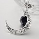 Antique Silver Plated Moon Alloy Big Pendants PALLOY-JF00082-3