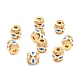 Real 18K Gold Plated Brass Micro Pave Clear Cubic Zirconia Beads ZIRC-Z023-02-2