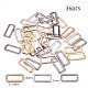 PandaHall Elite 36pcs 3 Colors Assorted Metal Rectangle Buckle Ring Alloy Bag Purse Snap Hook Rings Webbing Belts Buckle for Belt Bags DIY Accessories PALLOY-PH0012-89-2