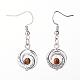 Perles en alliage de style gemme naturelle et tibétain boucles d'oreilles EJEW-JE02455-2
