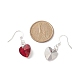 Boucles d'oreilles pendentif coeur en verre électrolytique EJEW-JE05161-4