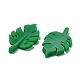 オペーク樹脂カボション  DIY装飾用  葉  グリーン  31x17.5x3.5mm RESI-G025-01A-3