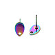 Colori arcobaleno 304 orecchini a bottone in acciaio inossidabile STAS-N098-022-5