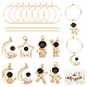 Beebeecraft 1 Box 36Pcs 8 Styles Wine Glass Charm Making Kit Including 18K Gold Plated Open Jump Ring Earring Beading Hoop with Astronaut Charms for Jewelry Making Wedding Birthday Party Favor DIY-BBC0001-19-1