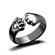 Alloy Bear Paw Print Open Cuff Ring for Women ANIM-PW0001-061B-1