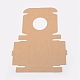 クラフト紙のボール紙ジュエリーボックス  PVCウィンドウ付き  正方形  キャメル  箱：6x6x1.5センチメートル CON-WH0039-06A-1