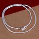 Simple Silver Color Plated Brass Snake Chain Necklaces For Men NJEW-BB12736-20-1