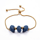 304 Stainless Steel Stud Earrings & Slider Bracelets & Necklaces Jewelry Sets SJEW-L133-07G-2