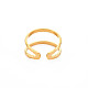 Ионное покрытие (ip) 304 двойная линия из нержавеющей стали с открытым манжетным кольцом для женщин X-RJEW-S405-200G-2