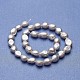 Brins de perles de culture d'eau douce naturelles galvanisées PEAR-P060-16A-2