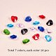 PandaHall Elite 70pcs 7 Mixed Color Faceted Heart Transparent Glass Charms Heart Beads for Pendant Bracelet Earring DIY Crafts Jewelry Dangle Making Findings Supplies GLAA-PH0007-30-5