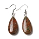 Boucles d'oreilles pendantes en forme de larme avec pierres précieuses mélangées naturelles EJEW-E296-06P-A-2
